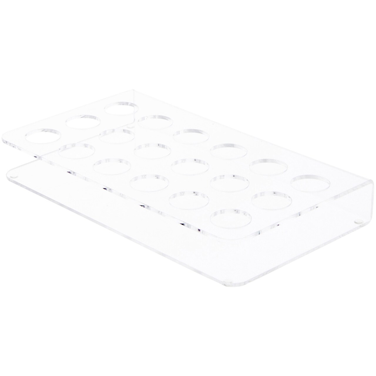 Plymor Clear Acrylic Display for 18 Round Lipstick Tubes, 1.5" H x 9.5" W x 5.5" D